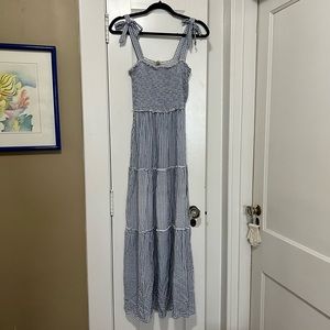 Gingham Print Maxi Dress